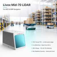 Capteur LiDAR Livox Mid-70 à balayage non répétitif, champ de vision circulaire de 70,4°, portée de 260 m, zone aveugle de 5 cm, IP67, 100BASE-TX pour AGV AMR