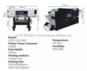 4 cabezales de impresión I3200 DTF T-shirt Printing Machine, con horno y agitador, nueva condición, a la venta ahora. - Product Image 2