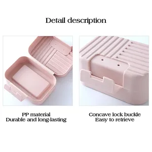 Travel Soap Dish <b>Plate</b> With Lid Portable Lock Sealed Soap <b>Organizer</b> Case Bathroom Outdoor Soap Storage Box - Product Image 5
