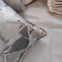 Housse de coussin décorative de luxe en jacquard métallique pour hôtel et maison, 45x45 cm, personnalisable