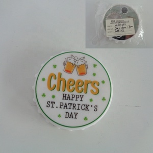 Imán Magnético para Refrigerador con Diseño Art Deco del Día de San Patricio Irlandés, Personalizado con Forma y Color, Abridor de Botellas - Product Image 5
