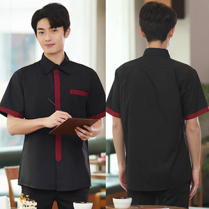 New Customized Logo Polo Shirt Hotel Restaurant Workers Unisex Waiter Shirts Waiter Short Sleeve Shirts - Product Image 2