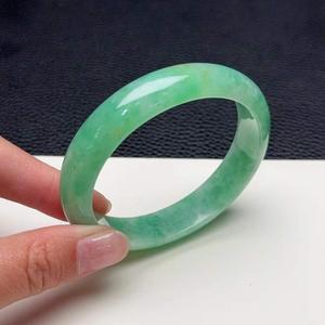 Brazalete de Jade verde <span class=keywords><strong>manzana</strong></span> tipo A Jade genuino de alta calidad Natural 54,6mm brazalete de Jade pulsera de jadeíta sin grietas para regalo de mujer - Product Image 5