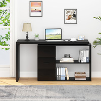 Escritorio Moderno, Simple y Minimalista para Estudio, Oficina en Casa, Computadora Portátil, PC, Mesa de Trabajo con Estantes