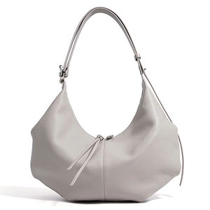 Sac à bandoulière en cuir véritable style simple, vintage, en cuir de vachette pleine fleur, haut de gamme, avec fermeture éclair, pour femme - Product Image 1