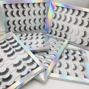 Multipack Dưới Lashes 3d Mink Lông Mi Và Cuốn Sách Lông Mi Bao Bì Hộp Với Holographic Nhãn Hiệu Riêng 16 Cặp Lashes Cuốn Sách