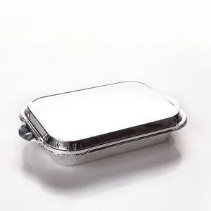Offre Spéciale épaissir l'emballage alimentaire avion conteneurs avion carré 300ml boîte de nourriture fait sur commande de papier d'aluminium de compagnie aérienne plateau repas