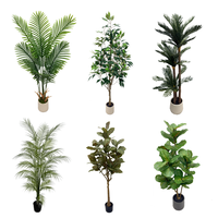 Plantes de palmier artificielles en promotion : faux arbre en pot, petit arbre en plastique noir, décoration pour la maison, l'hôtel et le bureau