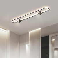 Plafonnier LED en aluminium de style nouveau, créatif, en forme de bande longue, à CRI 90 élevé, à montage en surface, pour salon et entrée