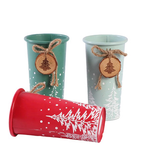 2025 nuevas tazas decorativas con temática navideña, macetas suculentas de madera, <span class=keywords><strong>maceta</strong></span> de Metal para jardín, decoración de tazas de dulces de <span class=keywords><strong>Navidad</strong></span> - Product Image 3
