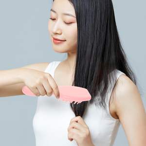 Peigne à shampooing ionique pour femmes, manche long, dents en silicone souples, nettoyage du <span class=keywords><strong>cuir</strong></span> <span class=keywords><strong>chevelu</strong></span>, gommage, massage des cheveux, peigne à shampooing pour la maison - Product Image 5