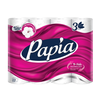Papier toilette jetable de haute qualité, doux, standard, en rouleau, 3 plis, en pâte de bois vierge
