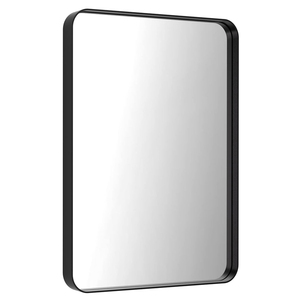 Modern Rectangular 24x36 Inch <strong>Black</strong> Wall Mounted <strong>Mirror</strong> With <strong>Metal</strong> <strong>Frame</strong> for Hotel Bathroom Use - Product Image 6