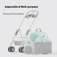 Nouvelle arrivée Fabrication à la mode en gros 4 roues universelles pas cher poussette pour animaux de compagnie chat et chien chariot de transport