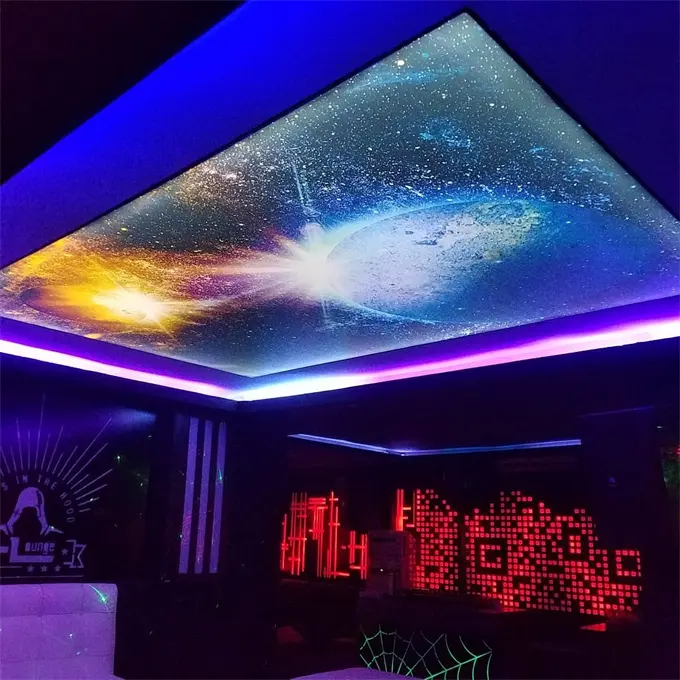 Hotel Lobby Mattonelle del Soffitto 3D stampa stretch decorazioni del soffitto per il tetto