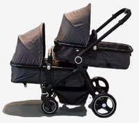 Poussettes jumelées pour bébés de 0 à 3 ans, réversibles, pliables, avec cadre en alliage, 3 en 1, sûres, luxueuses, grande capacité de chargement