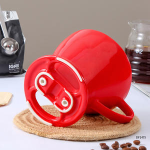 Tasse filtrante à café en céramique Ignis, rouge, réutilisable, avec poignée, pour usage domestique DF1475 - Product Image 1
