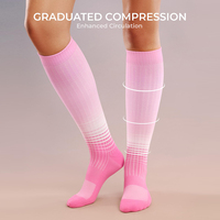Chaussettes de compression respirantes à logo personnalisé, dégradé de couleurs, hauteur genou, pour le printemps, le sport, le yoga, le cyclisme, la randonnée, le basketball