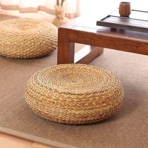 Tabourets et poufs en jacinthe d'eau, chaise ottoman style moderne, pouf de salon en jonc de mer naturel, décoration intérieure - Product Image 5