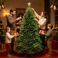 Riesiger Kommerzieller Weihnachtsbaum 10ft 12ft 15ft Feuerhemmender Hochdichter PE Gemischter Künstlicher Weihnachtsbaum für Hotel-Lobby Einkaufszentrum