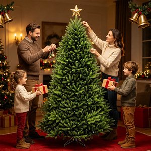 Arbre de Noël commercial géant 10ft 12ft 15ft ignifuge en PE haute densité, arbre de Noël artificiel mixte pour hall d'hôtel, centre commercial - Product Image 1