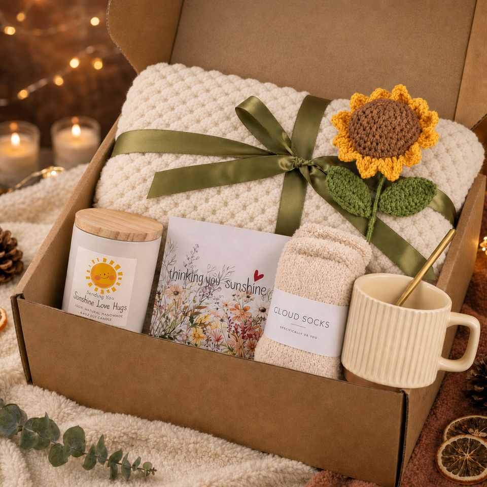 Sunflower Birthday Gifts Basket for Women Sending Sunshine Gift Box ...