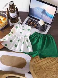 Conjunto <span class=keywords><strong>de</strong></span> Verano <span class=keywords><strong>de</strong></span> Dos Piezas para Niñas, Estilo Europeo Americano, Camiseta con Estampado <span class=keywords><strong>de</strong></span> Mariposas y Pantalones Cortos <span class=keywords><strong>de</strong></span> Fibra <span class=keywords><strong>de</strong></span> Poliéster, <span class=keywords><strong>Ropa</strong></span> para Niñas <span class=keywords><strong>al</strong></span> <span class=keywords><strong>por</strong></span> <span class=keywords><strong>Mayor</strong></span> - Product Image 3