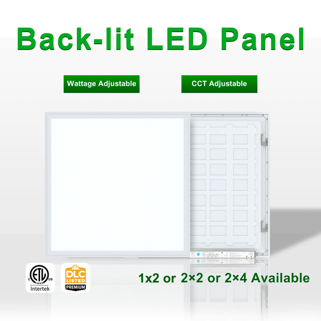 Modern Aluminum LED Back-Lit Panel Light Series 2*2 2*4 Power & CCT Switchable 100-277 Vac 0-10V Dimmable ETL/DLC