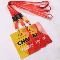 Cordón Personalizado OEM con Impresión, Porta Credenciales de Poliéster con Clip, Logotipo a Doble Cara para Ferias Comerciales y Eventos