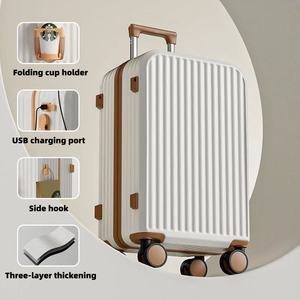 Nouvelle <span class=keywords><strong>valise</strong></span> à roulettes légère et portable de 20 pouces, imperméable, avec mot de passe, couleur contrastée, robuste, durable, poignée souple, roulettes - Product Image 1