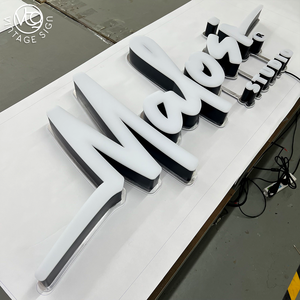 Letras LED con Iluminación Frontal sin Bordes y Placa Trasera |   Letrero con Logotipo Iluminado en Marco <span class=keywords><strong>Invisible</strong></span> Personalizado - Product Image 2
