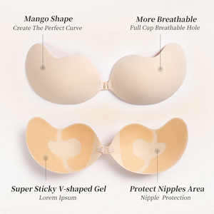 Sujetador Adhesivo Reutilizable sin Tirantes, Sujetador de Silicona Invisible con Efecto Push-Up, Sujetador Adhesivo Suave para Deportes, Traje de Baño, Caja de Papel - Product Image 6