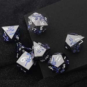 Custom Logo 16mm Polyhedron Transparent Resin & Zinc Alloy <b>Dice</b>-Options for DND & Board Games - Product Image 2