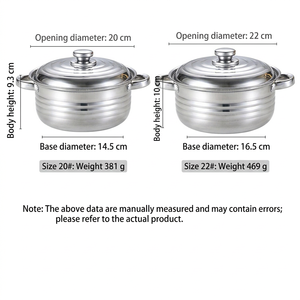 Lot <span class=keywords><strong>de</strong></span> 8 casseroles et poêles en acier inoxydable <span class=keywords><strong>de</strong></span> 16-22 cm, durables, antiadhésives, compatibles induction, pour nouilles, vente en gros usine - Product Image 3