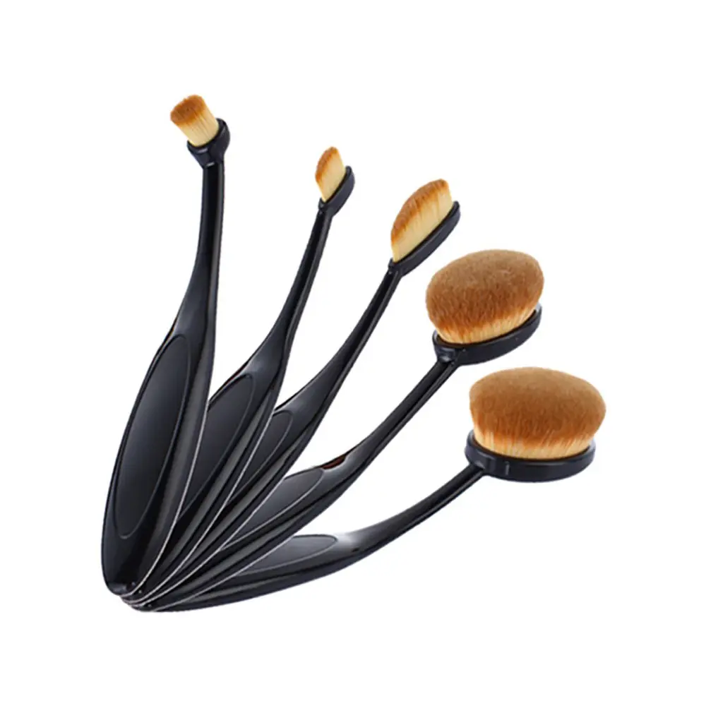Wholesale 5 Pcs Premium Classic Black Single Brushes Toothbrush Shape Foundation Brush BB Cream Makeup Brush Cosmetic Tools