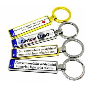 Fabricant de porte-clés en métal personnalisés, porte-clés de plaque d'immatriculation de voiture, texte de marque personnalisé pour les magasins automobiles, cadeaux promotionnels en gros - Product Image 1