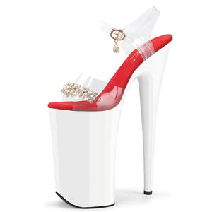 <span class=keywords><strong>Scarpe</strong></span> da Pole Dance con Tacco Alto 26cm, Punta Aperta, Strass Trasparenti, per Donna, Sexy, Fetish, per Feste in Maschera - Product Image 3
