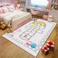 Tapis de chevet rectangulaires pour chambre d'enfant, imprimés en 3D, faits à la main et à la machine, mignons, doux, antidérapants et rembourrés