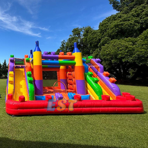 Château sautant gonflable de bloc extérieur pour des cavaliers gonflables de partie de videur d'enfants - Product Image 4