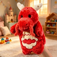 Marionnette de dragon super douce en peluche avec rembourrage en polyester et coton PP, cadeau promotionnel personnalisé pour anniversaire, vente en gros