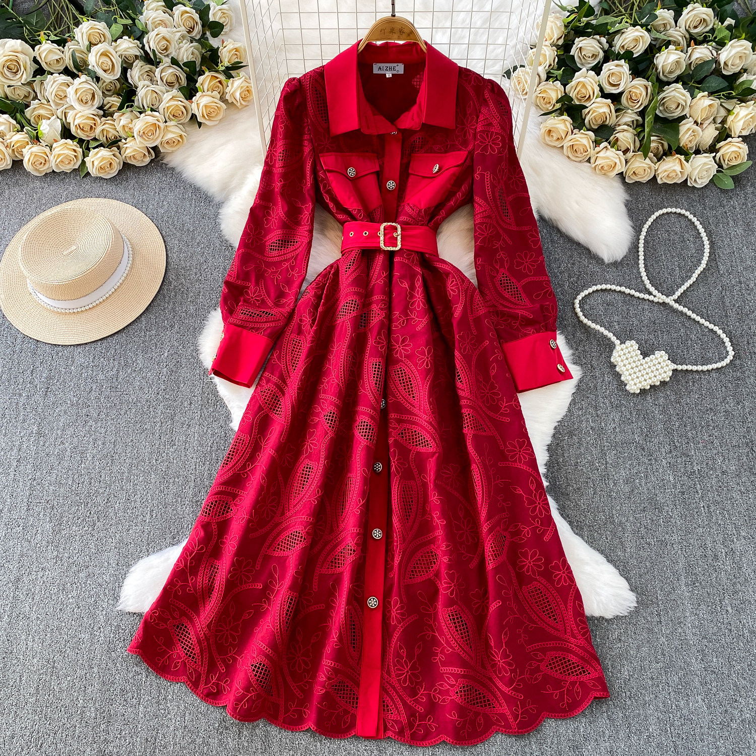 women's red winter dress Women'S 2025 Fall Trendy Midi Sweater Dress Casual V Neck Long Sleeve Ribbed Knit Winter Bodycon Dresses Wine Red S