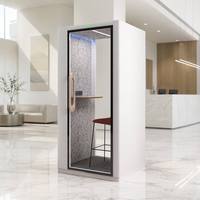 Cabine de bureau insonorisée individuelle, cabine téléphonique acoustique insonorisée, cabine de confidentialité, design modulaire avec bureau, tabouret et éclairage LED pour espace de travail
