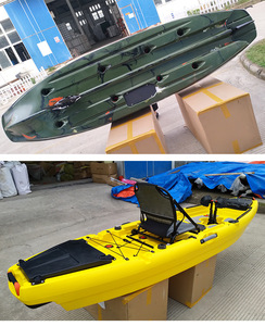 Kayak à pédales de 10 pieds avec aileron, coque en LLDPE, matériau plastique, avec gouvernail, kayak de pêche sit-on-top - Product Image 6