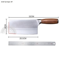 Vente directe usine – Ensemble de couteaux de cuisine modernes à lames en acier inoxydable à haute teneur en carbone (couteaux de chef et à découper) avec manche en bois, lame de 18 cm