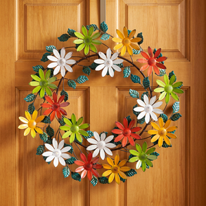 Corona de Flores Decorativa Redonda Hecha a Mano, Estilo Rústico, Sin Iluminación, Paquete Individual, Decoración Navideña Artesanal - Product Image 3