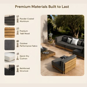 Juego de sofás de lujo para exteriores, <span class=keywords><strong>muebles</strong></span> de patio de resort impermeables, juego de <span class=keywords><strong>muebles</strong></span> de jardín, juego de <span class=keywords><strong>muebles</strong></span> de hotel, <span class=keywords><strong>muebles</strong></span> de exterior de teca, sofá de jardín - Product Image 3