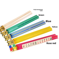 Nouvelle règle de tri de tuiles de mahjong à motif coquille, 5 mm, en acrylique, support poussoir pour cartes et jeux de société, 1 ensemble de 4 pièces, boîte en papier kraft
