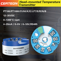 Modul industri pintar dengan sensor PT100 atau termokopel K output 4–20mA untuk transmiter suhu
