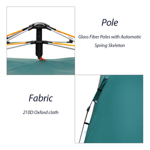 KingGear เต็นท์กันน้ำสำหรับ3-4คน,เต็นท์ชายหาดกันแดดสำหรับกิจกรรมกลางแจ้งเต็นท์กันน้ำ - Product Image 3