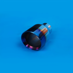 Embout d'échappement de voiture en titane bleu, tuyau d'échappement en acier inoxydable poli pour des performances et un style personnalisés - Product Image 1